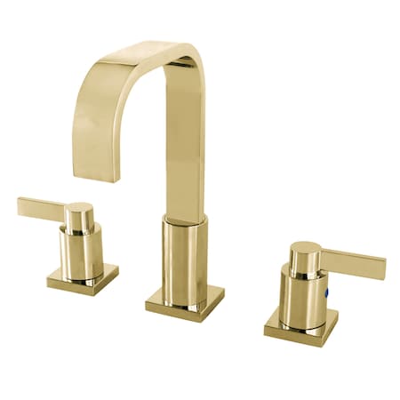 NuvoFusion Widespread Bathroom Faucet, Polished Brass